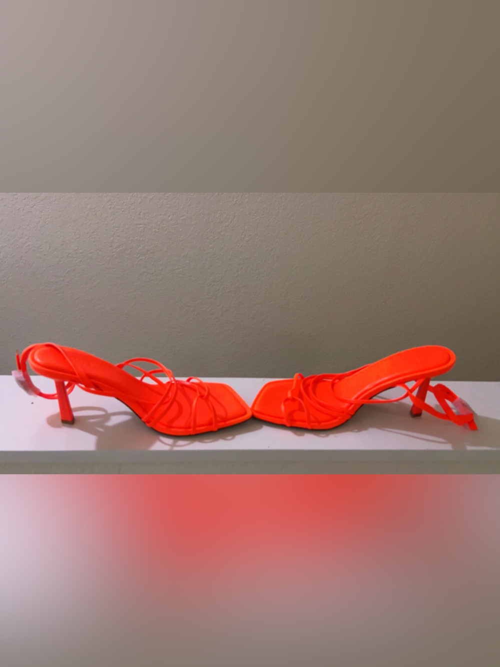 ASOS Neon Orange Strappy Heels